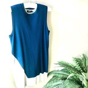 Kate Spade sleeveless teal and white sweater dress